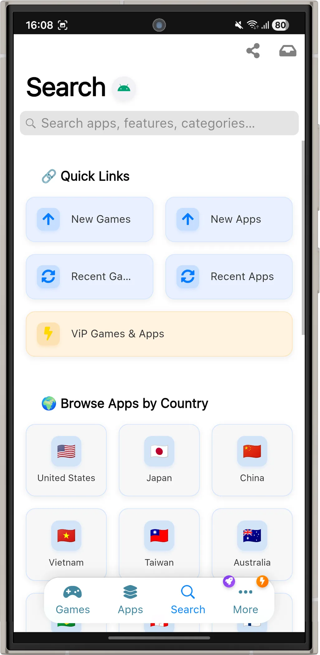 iOSGods App Android search and browse by country