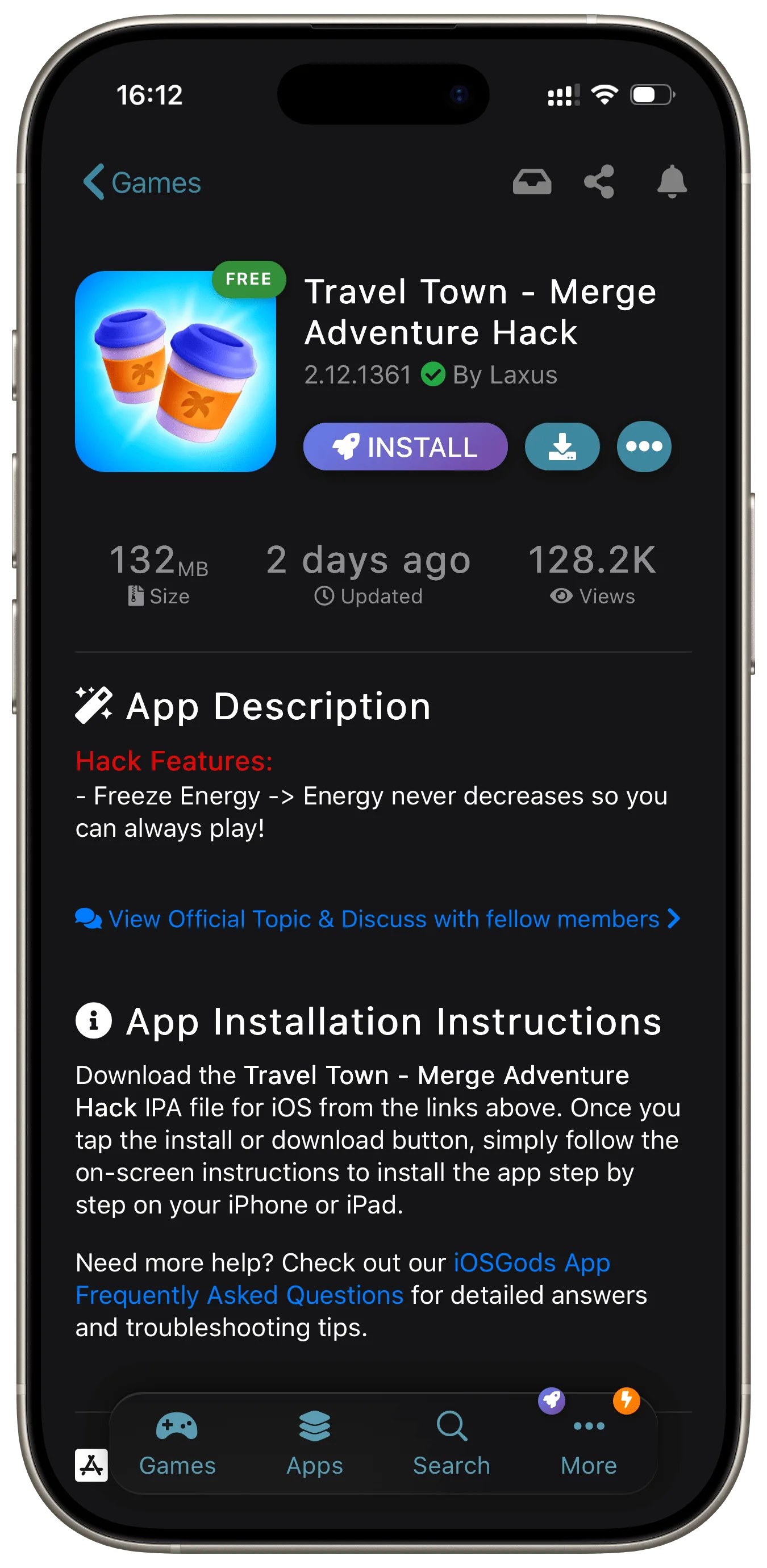 iOSGods App iOS app details and download page