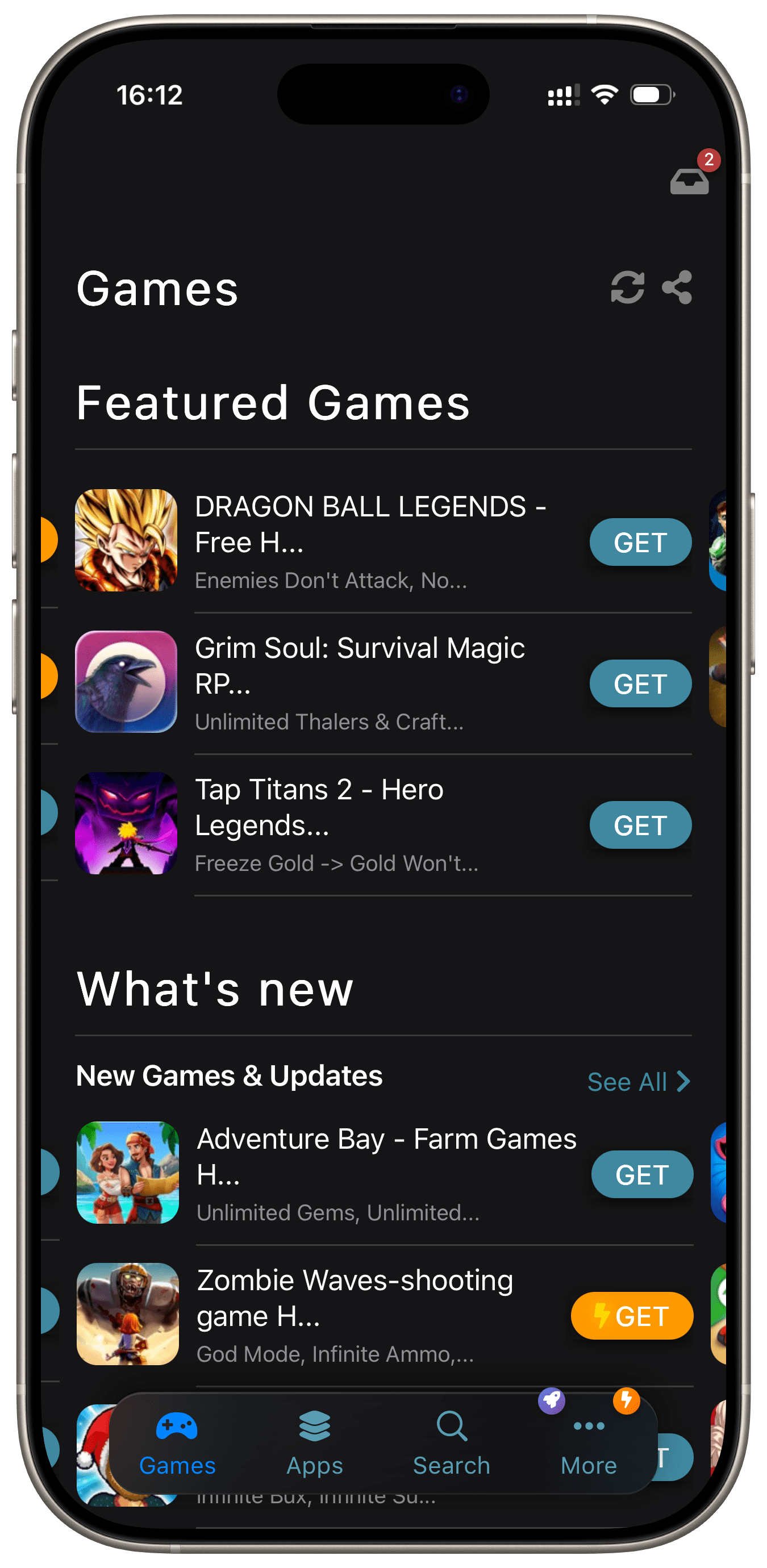 iOSGods App iOS featured games list