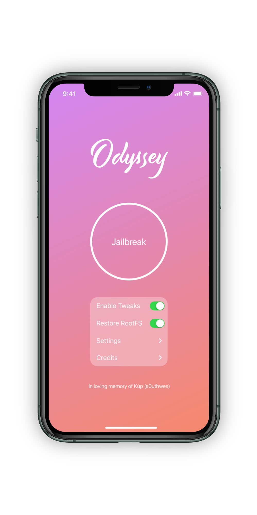 Odyssey iOS 13.0-13.7 Jailbreak screenshot 1 - app app interface