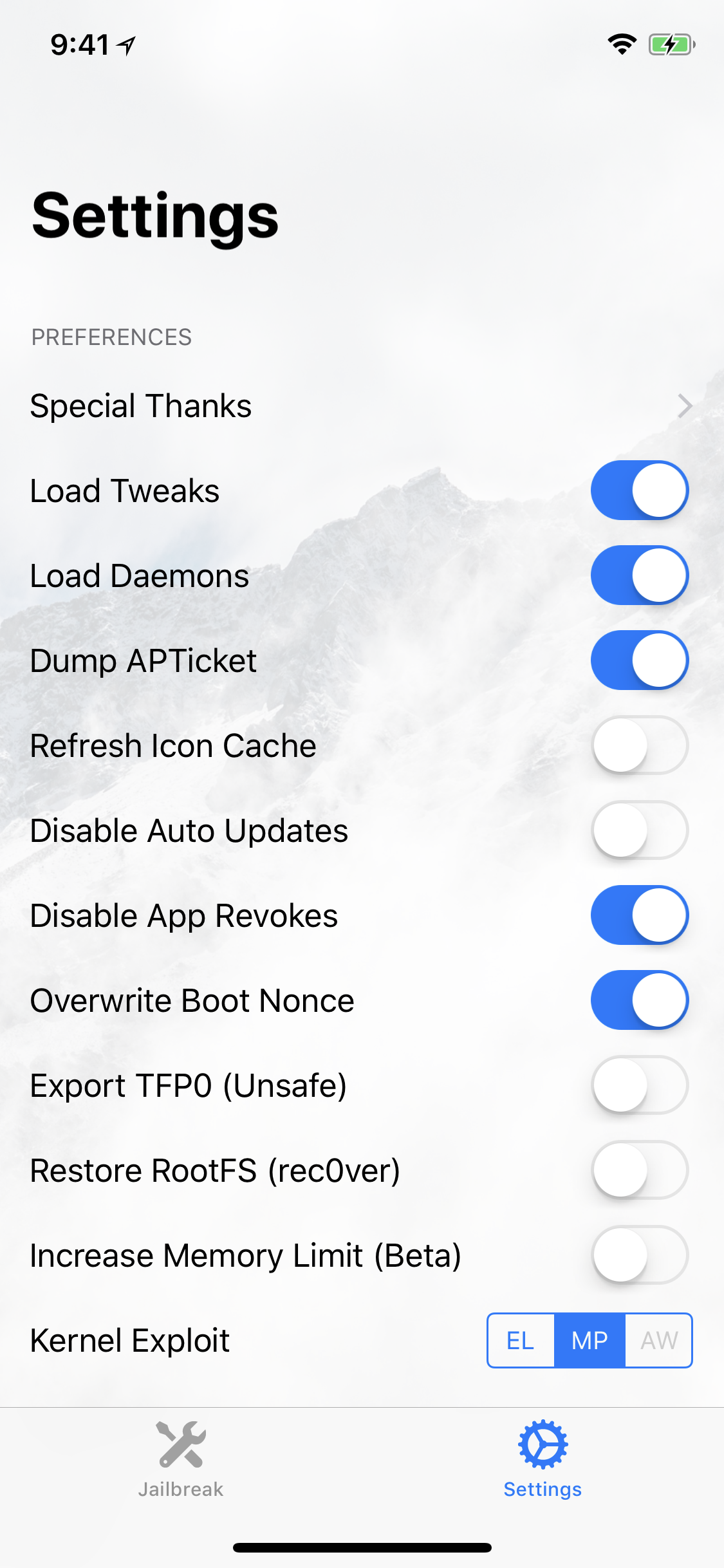 Unc0ver iOS 11.0 - 14.8 Jailbreak screenshot 1 - iOS app interface