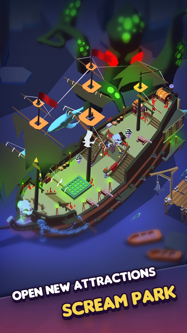 Idle Scream Park Mod APK screenshot 3 - Android mod game interface